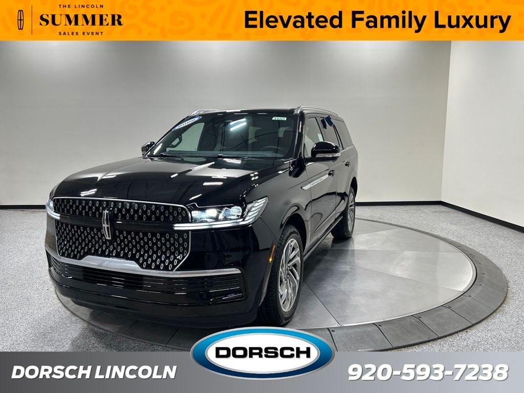2026 Lincoln Navigator Reserve in Infinite Black Metallic Clearcoat — front three-quarter view